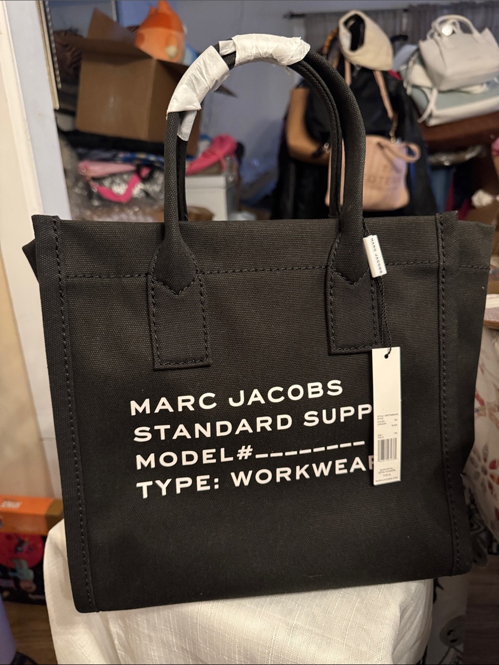 NWT Marc Jacobs Black Canvas Workwear Tote